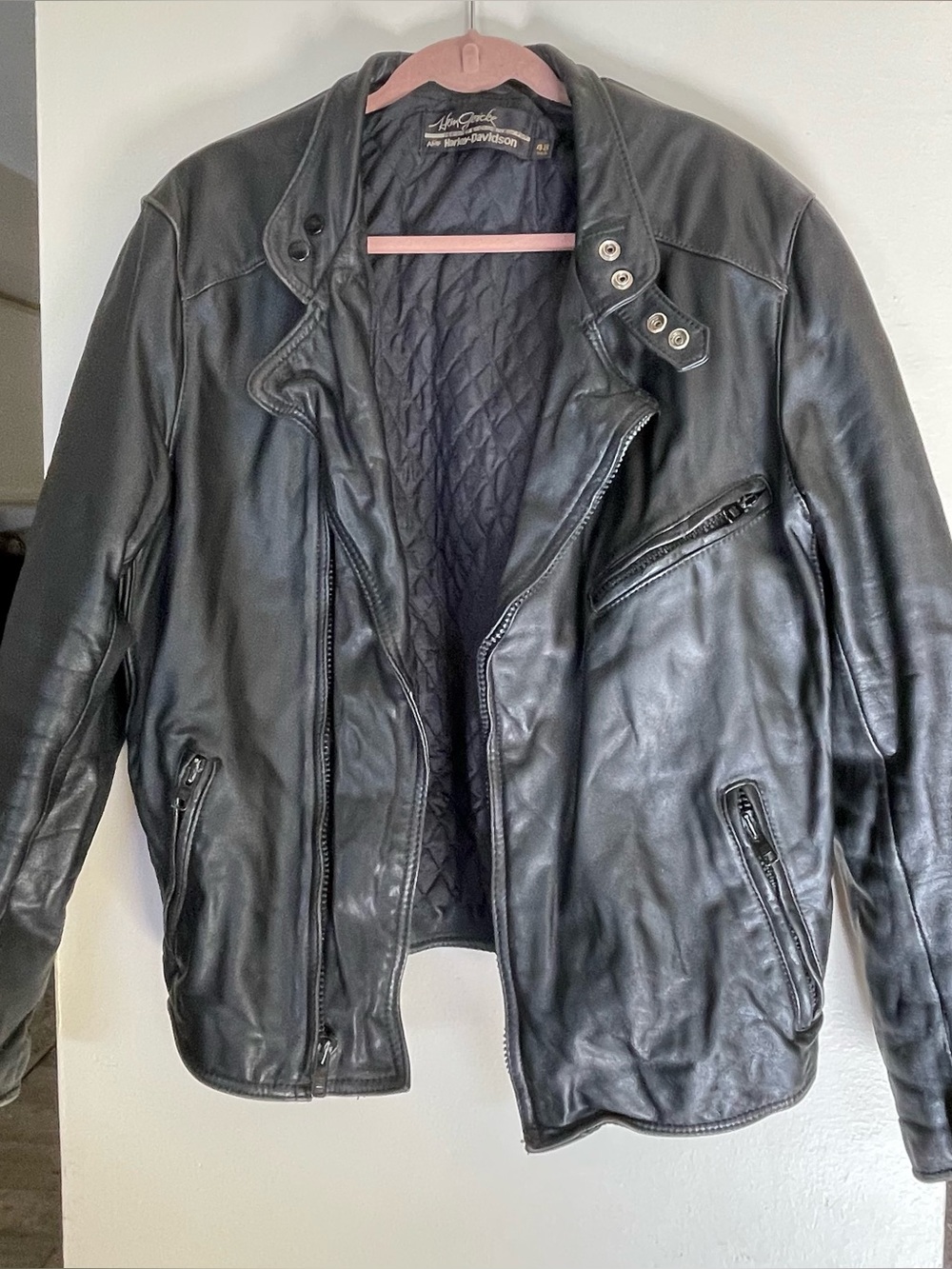 Vintage AMF Harley Davidson Hein Gericke Leather Motorcycle Jacket 48 Reg XL